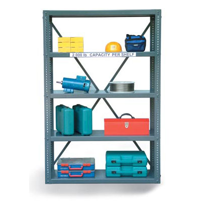 12 Gauge Open Shelving Unit, 48"W x 24"D x 72"H