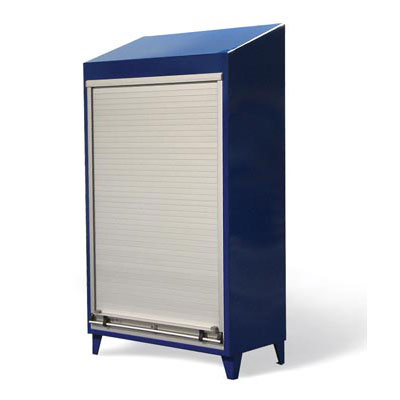 RU-15531, Roll-Up Door Cabinet w/ Slope Top, 48'W x 24'D x 87'H