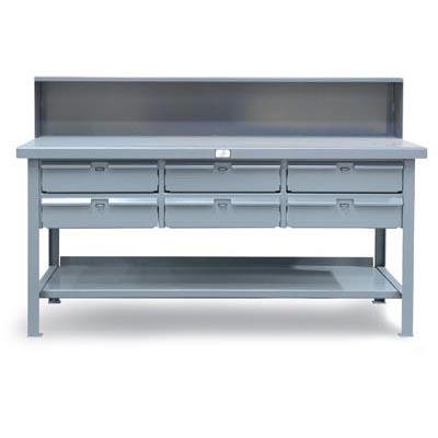 T7236-RS-6DB, Shop Table with 6 Drawers