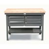 T4830-4DB-KL-MT, Industrial Shop Table With Maple Top And 4 Key Lock Drawers