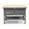 T7236-4DB-KL-MT, Shop Table with Maple Top and Key Lock Drawers