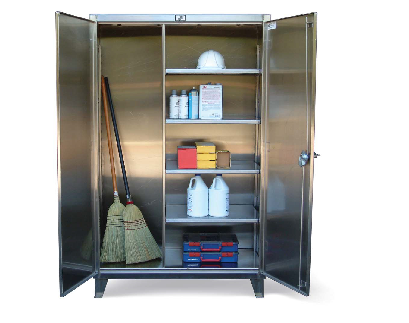 Broom Closet Storage Cabinet with 4 Adjustable Shelves - 36W x 24D x 72H