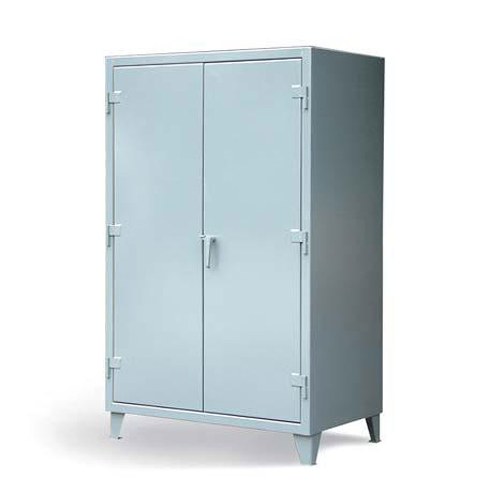 Strong Hold Metal Storage Cabinets with Quantum Plastic Bins