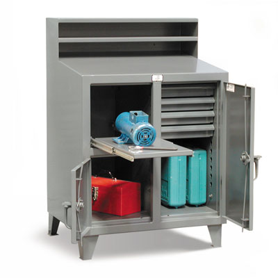 34-SD-DS-280-4DB-1SOS, Industrial Shop Desk And Tool Storage