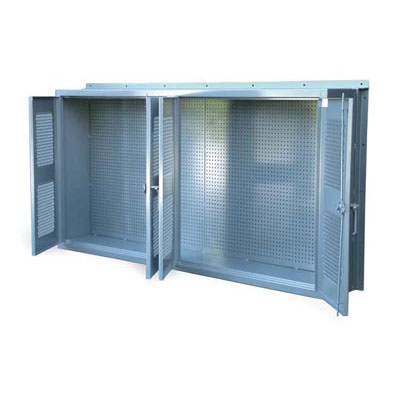 Wall Mounted Pegboard Cabinet with Ventilated Doors