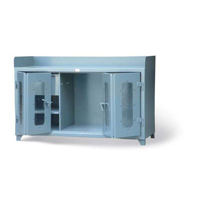 63.1-WB-BFLD-301-1DB-SG, Workbench with Clear View Bi-Fold Doors
