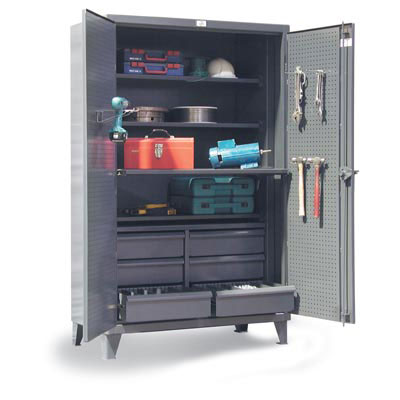 Tool Storage Cabinet With Slide Out Shelves And 6 Drawers